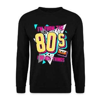 80s Retro Disco 1980 - Unisex Sweatshirt - black - Front - Alina (178cm) & Michal (187cm)