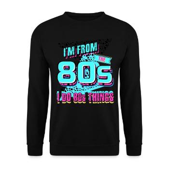 80s Party 1980 - Unisex Sweatshirt - black - Front - Alina (178cm) & Michal (187cm)