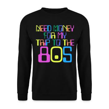 Cassette musicale des années 80 Disco Années 1980 Vintage - Sweat-shirt Unisexe - noir - Devant - Alina (178cm) & Michal (187cm)