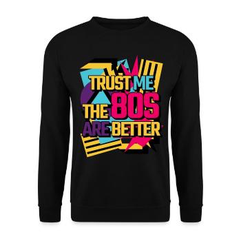 1980 ' s Vintage Années 80 Musique Cassette Disco - Sweat-shirt Unisexe - noir - Devant - Alina (178cm) & Michal (187cm)