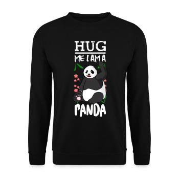 Hug Me Panda Bear Giant Panda - Unisex Pullover - Schwarz - Vorne - Alina (178cm) & Michal (187cm)