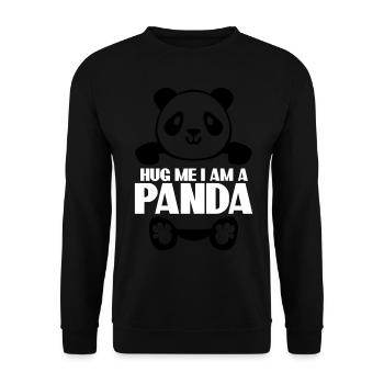 Hug Me Giant Panda Panda Bear - Unisex Pullover - Schwarz - Vorne - Alina (178cm) & Michal (187cm)