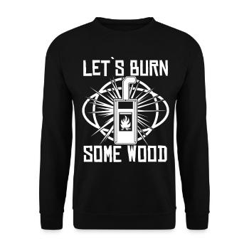 Oven Firewood Stove Fireplace - Unisex Sweatshirt - black - Front - Alina (178cm) & Michal (187cm)
