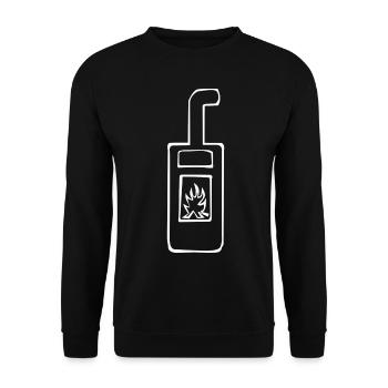 Fireplace Oven - Unisex Sweatshirt - black - Front - Alina (178cm) & Michal (187cm)