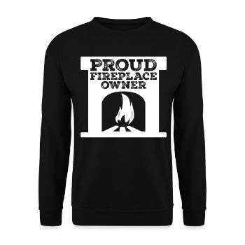 Oven Fireplace Firewood - Unisex Sweatshirt - black - Front - Alina (178cm) & Michal (187cm)