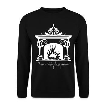 Oven Nice Fireplace Firewood - Unisex Sweatshirt - black - Front - Alina (178cm) & Michal (187cm)