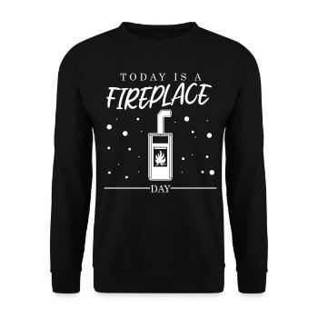 Cheminée Bois de chauffage - Sweat-shirt Unisexe - noir - Devant - Alina (178cm) & Michal (187cm)