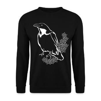 Crow Raven Tree Ravens Crows - Unisex Pullover - Schwarz - Vorne - Alina (178cm) & Michal (187cm)