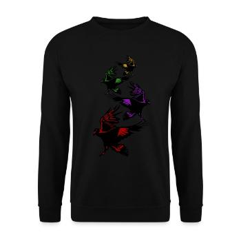 Crows Raven Tree Ravens Flying Crow - Unisex Sweatshirt - black - Front - Alina (178cm) & Michal (187cm)