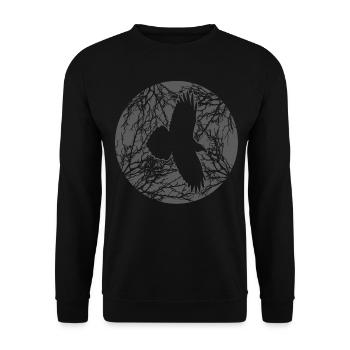 Raven Tree Ravens Crow Moon Crows - Unisex Sweatshirt - black - Front - Alina (178cm) & Michal (187cm)