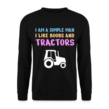 TRACTORS / FARM LIFE / COUNTRY LIFE: Simple man - Unisex Sweatshirt - black - Front - Alina (178cm) & Michal (187cm)