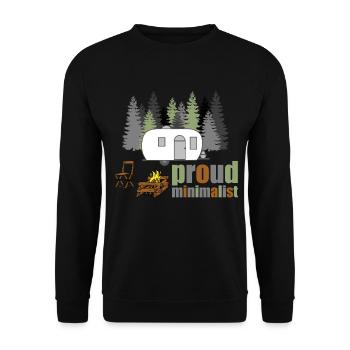 Camping minimalist - Unisex Sweatshirt - black - Front - Alina (178cm) & Michal (187cm)
