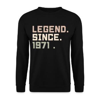 Legenden wurden im 1971 geboren Geschenkideen 1971 - Unisex Pullover - Schwarz - Vorne - Alina (178cm) & Michal (187cm)
