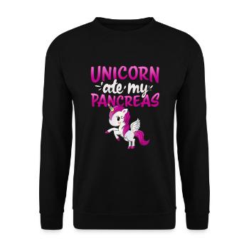 T1D diabète de type 1 Licorne Kids Pink Wings - Sweat-shirt Unisexe - noir - Devant - Alina (178cm) & Michal (187cm)