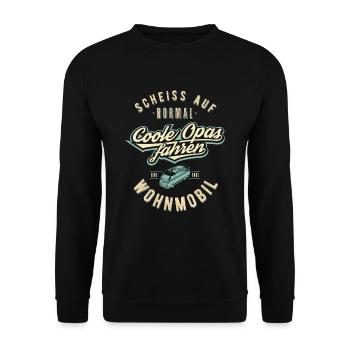 Fuck on normal, cool grandpa ride camper - Unisex Sweatshirt - black - Front - Alina (178cm) & Michal (187cm)