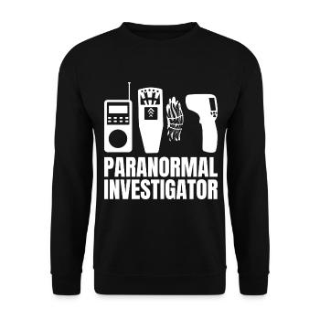 Geisterjagd Paranormal Investigator - Unisex Pullover - Schwarz - Vorne - Alina (178cm) & Michal (187cm)