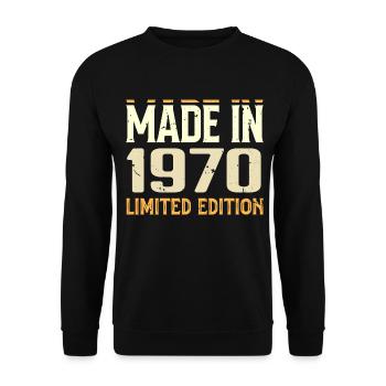 Cadeau Anniversaire 1970 Génial Depuis 1970 Retro - Sweat-shirt Unisexe - noir - Devant - Alina (178cm) & Michal (187cm)