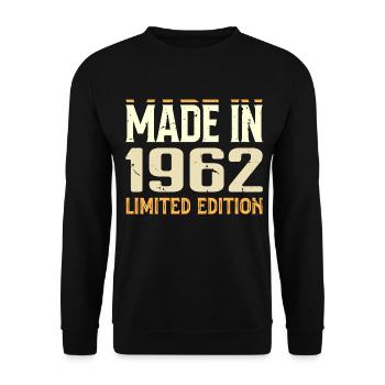 Tolles Geburtstagsgeschenk 1962 von 1962 Retro - Unisex Pullover - Schwarz - Vorne - Alina (178cm) & Michal (187cm)