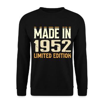 1952 Birthday Gift Awesome Since 1952 Retro - Unisex Sweatshirt - black - Front - Alina (178cm) & Michal (187cm)
