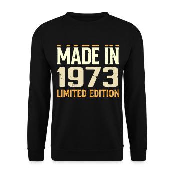 Tolles 1973 Geburtstagsgeschenk seit 1973 Retro - Unisex Pullover - Schwarz - Vorne - Alina (178cm) & Michal (187cm)