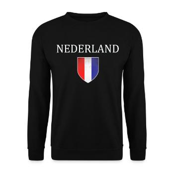 Nederland, Niederlande, Holland - Unisex Pullover - Schwarz - Vorne - Alina (178cm) & Michal (187cm)