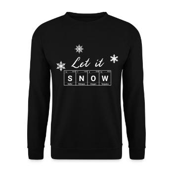 Let It SNOW - Periodic Table Chemistry Christmas - Unisex Sweatshirt - black - Front - Alina (178cm) & Michal (187cm)