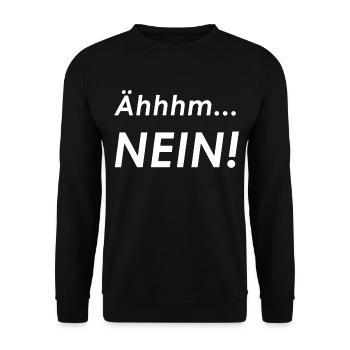 Ähhhm... NEIN! - Unisex Pullover - Schwarz - Vorne - Alina (178cm) & Michal (187cm)