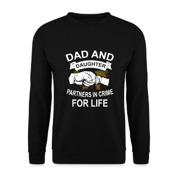 Father and Daughter best friends for life - Unisex Pullover - Schwarz - Vorne - Alina (178cm) & Michal (187cm)