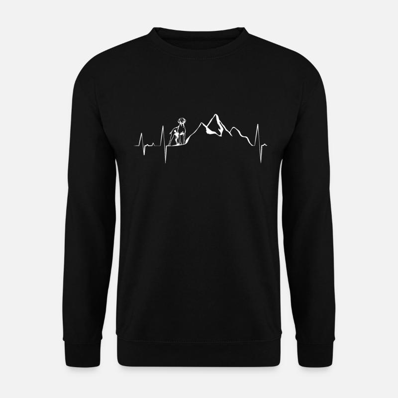 Magyar Vizsla Geschenke I Herzschlag Wandern Hunde - Unisex Pullover - Schwarz