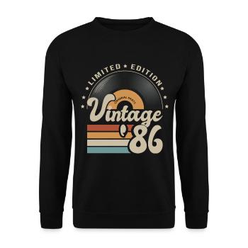 vintage Vinyl 1986 birthday gift 36 years - Unisex Sweatshirt - black - Front - Alina (178cm) & Michal (187cm)