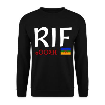 Rif Amazigh Maroc - Sweat-shirt Unisexe - noir - Devant - Alina (178cm) & Michal (187cm)