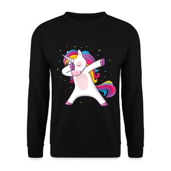 Dabbing Unicorn Dabbing Unicorn Gift Idea - Sweat-shirt Unisexe - noir - Devant - Alina (178cm) & Michal (187cm)