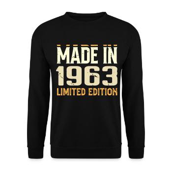 Cadeau Anniversaire 1963 Génial Depuis 1963 Retro - Sweat-shirt Unisexe - noir - Devant - Alina (178cm) & Michal (187cm)