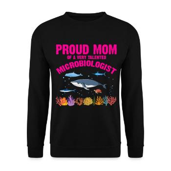 Fière Maman Microbiologie Biologie Biologiste Mer - Sweat-shirt Unisexe - noir - Devant - Alina (178cm) & Michal (187cm)