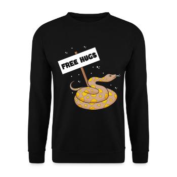 King python design for snake lovers - Unisex Sweatshirt - black - Front - Alina (178cm) & Michal (187cm)