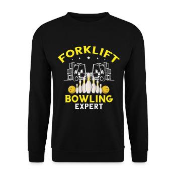 Warehouse drivers and warehouse workers for forklifts - Unisex Sweatshirt - black - Front - Alina (178cm) & Michal (187cm)