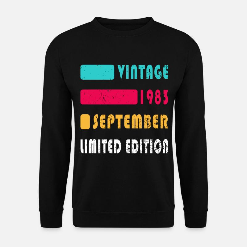 september 1983 Jahrestag september 1983 september - Unisex Pullover - Schwarz