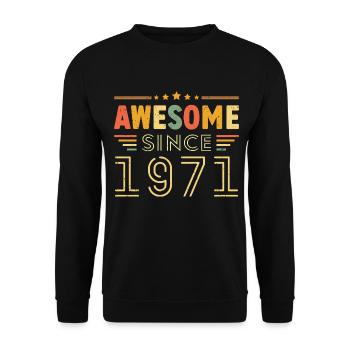 Millésime Légende 1971 Cadeau de 1971 - Né en 1971 - Sweat-shirt Unisexe - noir - Devant - Alina (178cm) & Michal (187cm)