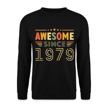 Vintage Legend 1979 Geschenk von 1979 - Jahrgang 1979 - Unisex Pullover - Schwarz - Vorne - Alina (178cm) & Michal (187cm)