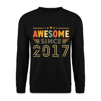 Vintage Legend 2017 Gift from 2017 - Born in 2017 - Unisex Sweatshirt - black - Front - Alina (178cm) & Michal (187cm)