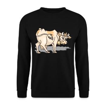 vache - Sweat-shirt Unisexe - noir - Devant - Alina (178cm) & Michal (187cm)