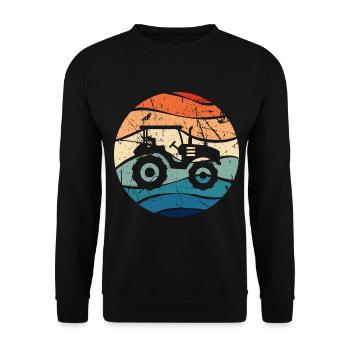 Tractor Farmer Trekker Farmer Retro Gift - Unisex Sweatshirt - black - Front - Alina (178cm) & Michal (187cm)