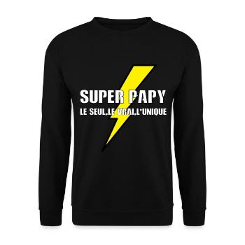 Super papy - Sweat-shirt Unisexe - noir - Devant - Alina (178cm) & Michal (187cm)