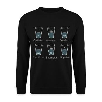 Point of View - The glass is ? - Unisex Sweatshirt - black - Front - Alina (178cm) & Michal (187cm)