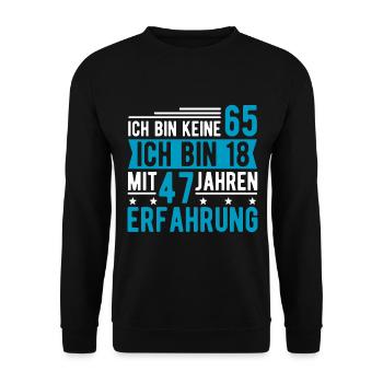 Geschenk zum 65. Geburtstag 65 Jahre - Unisex Pullover - Schwarz - Vorne - Alina (178cm) & Michal (187cm)