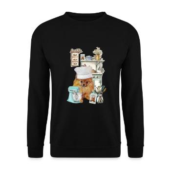 Pomeranian Teddy Pom Shirt and Accessories - Unisex Sweatshirt - black - Front - Alina (178cm) & Michal (187cm)