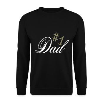 Number One Dad Best Dad # 1 Dad Father's Day Papa Father - Unisex Sweatshirt - black - Front - Alina (178cm) & Michal (187cm)