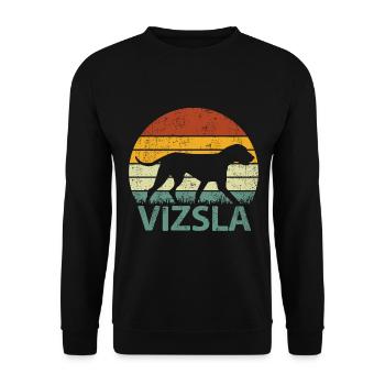 Magyar Vizsla Chien Rétro Vintage - Sweat-shirt Unisexe - noir - Devant - Alina (178cm) & Michal (187cm)