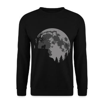 Bobtail Dog Old English Sheepdog Moon - Sweat-shirt Unisexe - noir - Devant - Alina (178cm) & Michal (187cm)