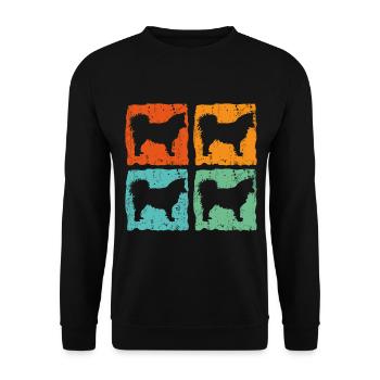 Chien islandais Spitz islandais Vintage - Sweat-shirt Unisexe - noir - Devant - Alina (178cm) & Michal (187cm)